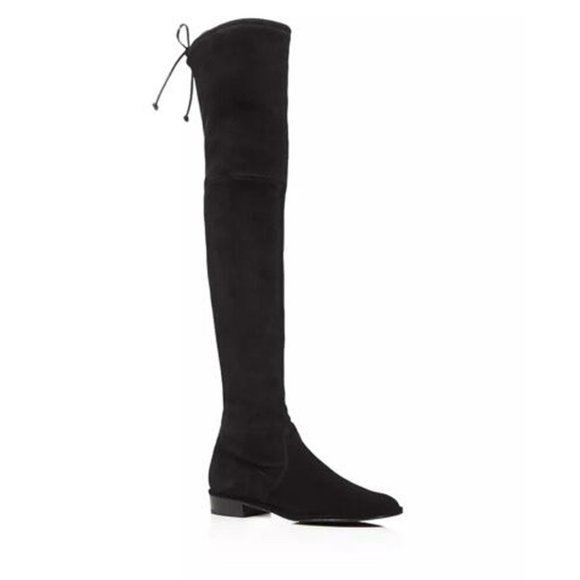 Stuart Weitzman Lowland Stretch Suede Over-the-Knee Boots Black Size 6.5 M S2167 - Picture 3 of 13